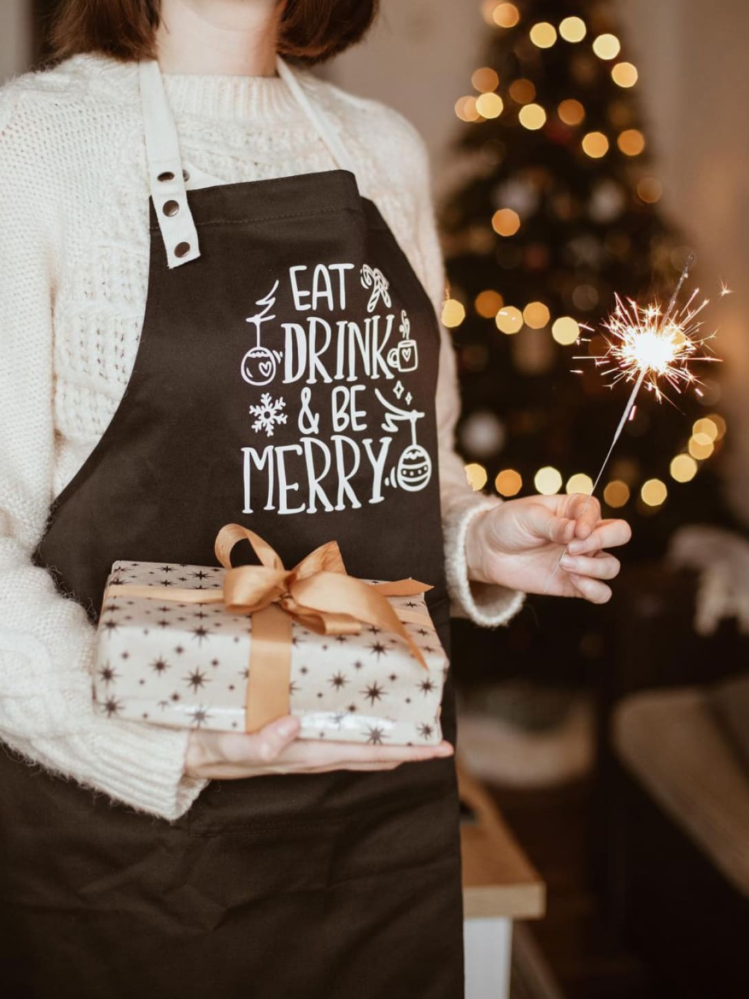 Apron "Eat drink & be happy"